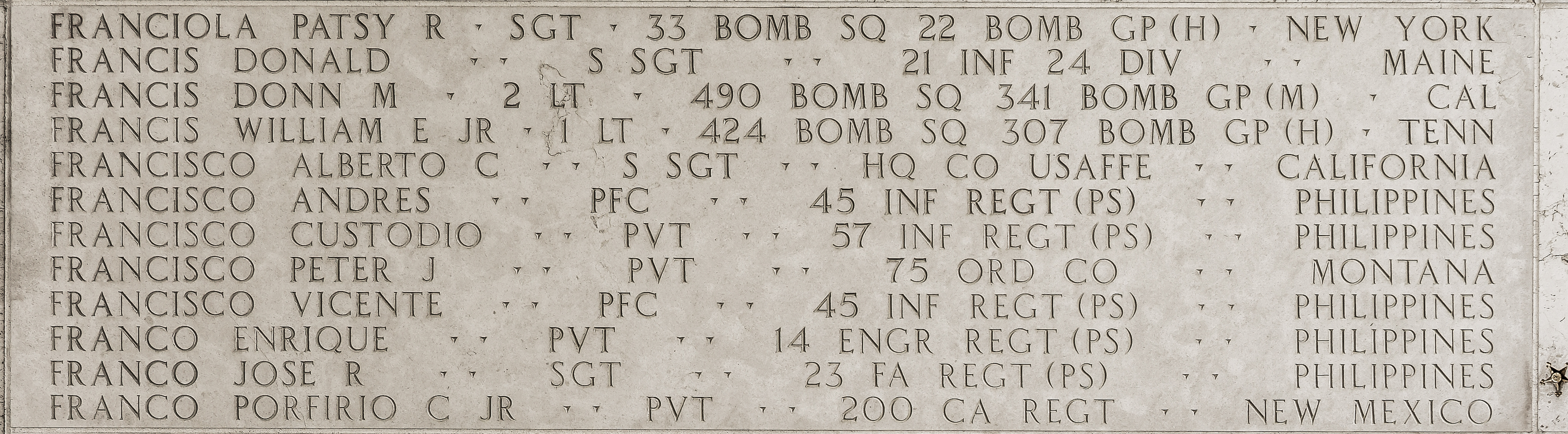 Peter J. Francisco, Private